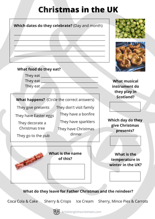 Christmas Quiz Worksheet (2 Pages)